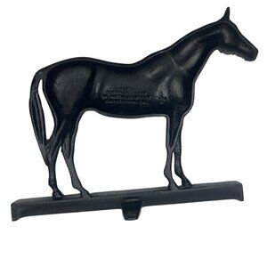Virginia Metalcrafters Hunter Horse Figurine Cast Iron Black Doorstop-1849 C17